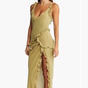 House of CB Pixie Ruffle Georgette Body-Con Cocktail Dress, Size M